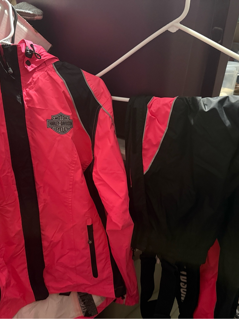 Harley-Davidson Pink and Black Women's Reflective Rainsuit